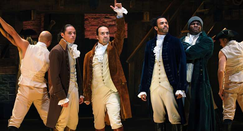 The original Broadway cast of Hamilton lead by Lin-Manuel Miranda (Image credit: Lin-Manuel Miranda and Nevis Productions, LLC All Rights Reserved)