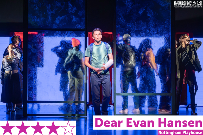 Ryan Kopel as Evan Hansen and the cast of Dear Evan Hansen (Images credit: Marc Brenner)