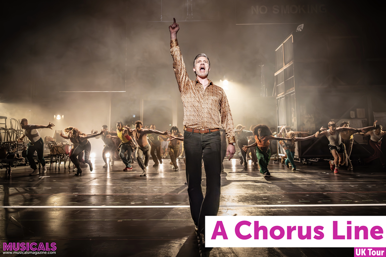 Adam Cooper (Zach) and the cast of A Chorus Line (Images credit Marc Brenner)